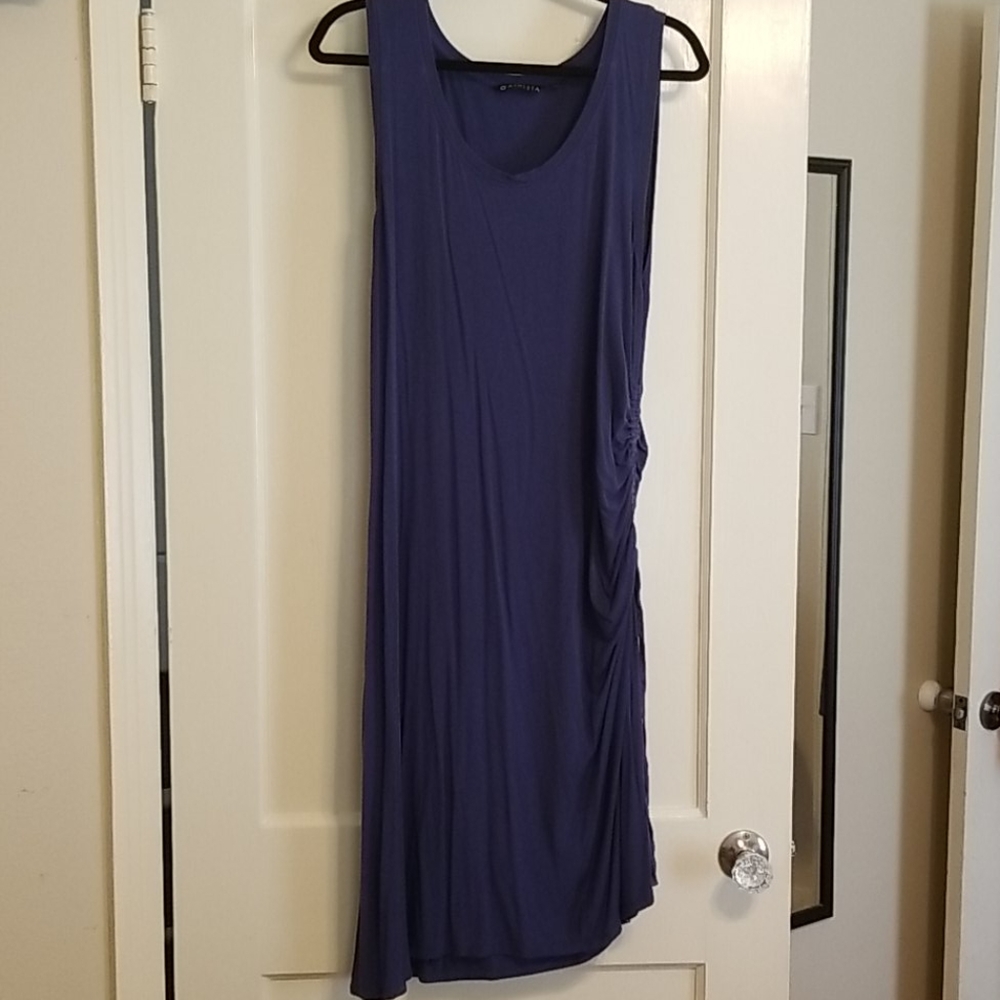 Athleta Blue Side Gather Dress - Size XL